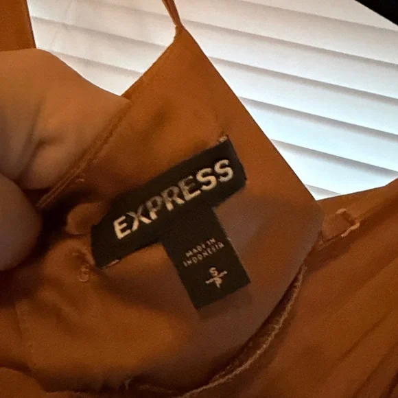 Express Satin Cami Dress in Rust - Picture 3 of 3